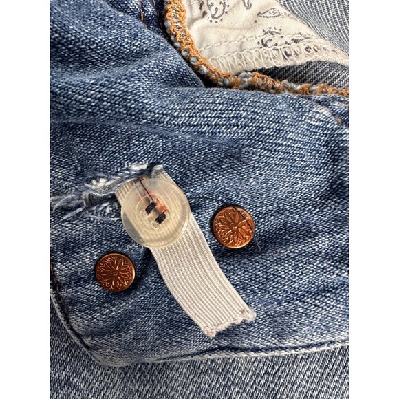 Free People Western Denim Shorts Size 28 Adjustable Waist Cowgirl Boho Country - Picture 8 of 11